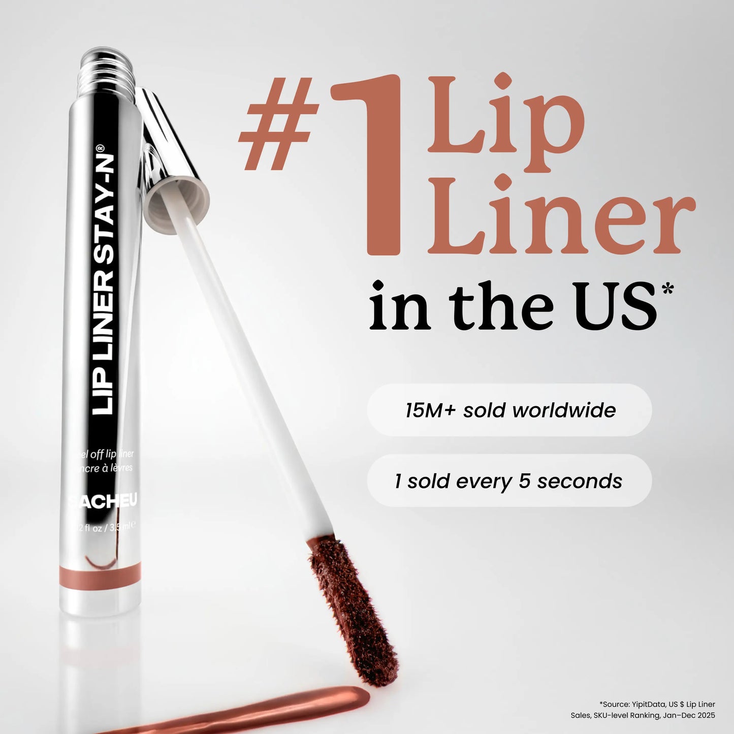 LIP LINER STAY-N - Peel-Off Lip Liner Stain - All Day & Night Lipliner with Hyaluronic Acid & Vitamin E - Long Lasting Formula - 0.12 Fl Oz / 3.5 Ml
