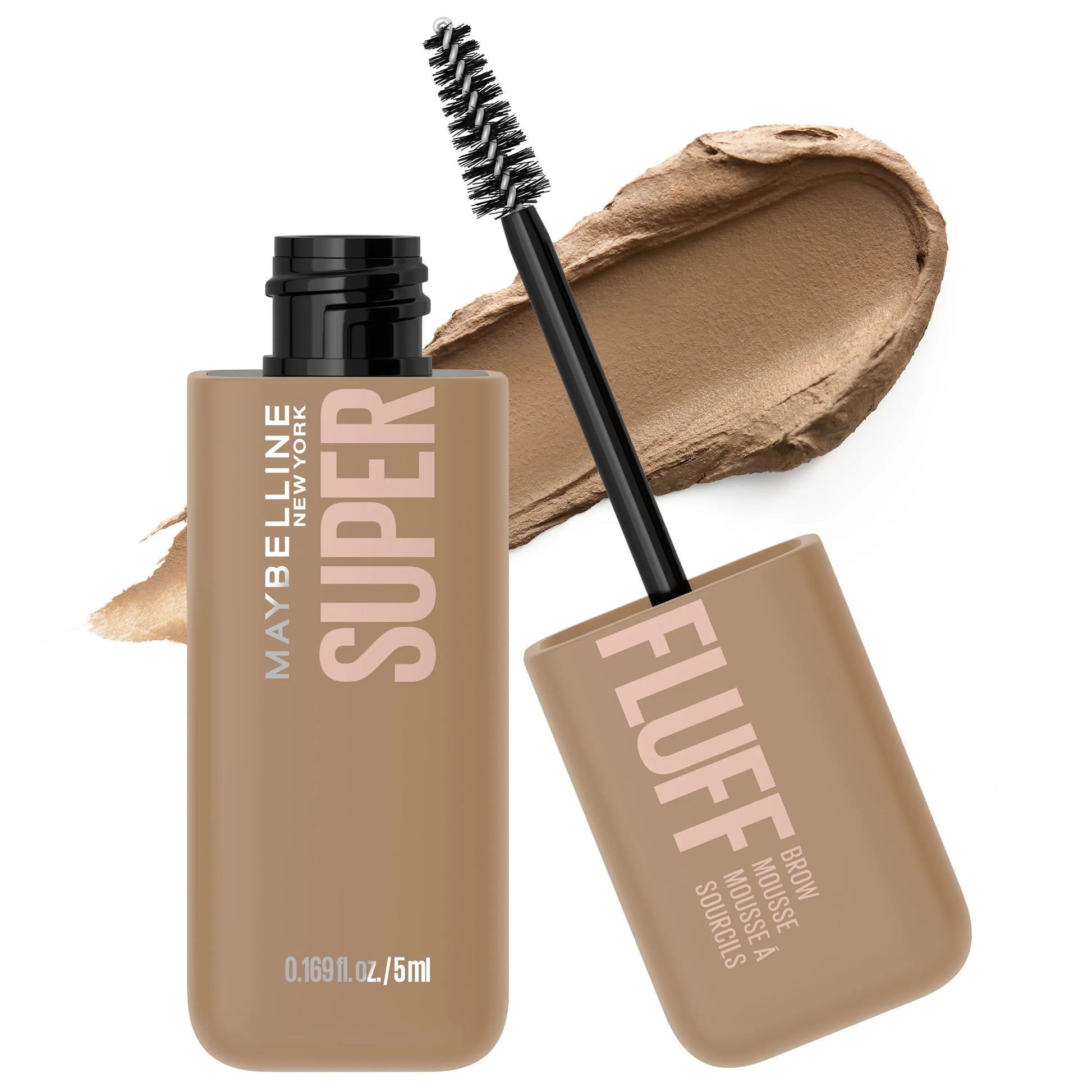 Superfluff Eyebrow Volumizing Mousse, Buildable Soft & Full Brows, All-Day Wear, Flake Resistant, Maybelline New York